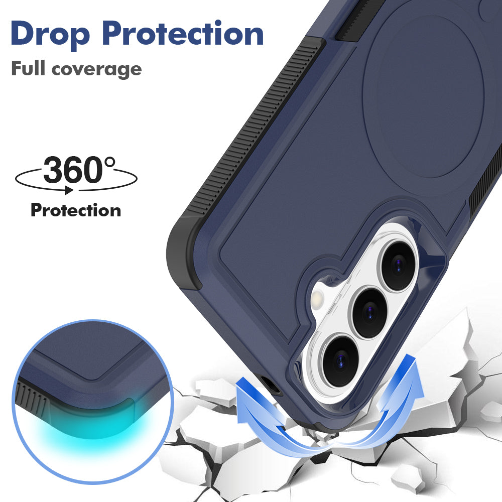 Samsung Galaxy S25+ / Galaxy S24+ / Galaxy S26+ Magnetiskt skal Dubbelskiktat PC TPU Stötsäkert mobilskal