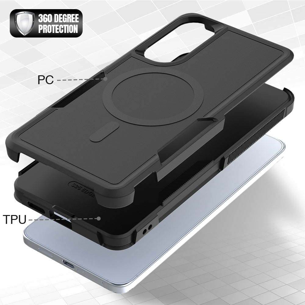 For Samsung Galaxy S25 Edge Magnetic Case Dual Layer PC TPU Shockproof Phone Cover