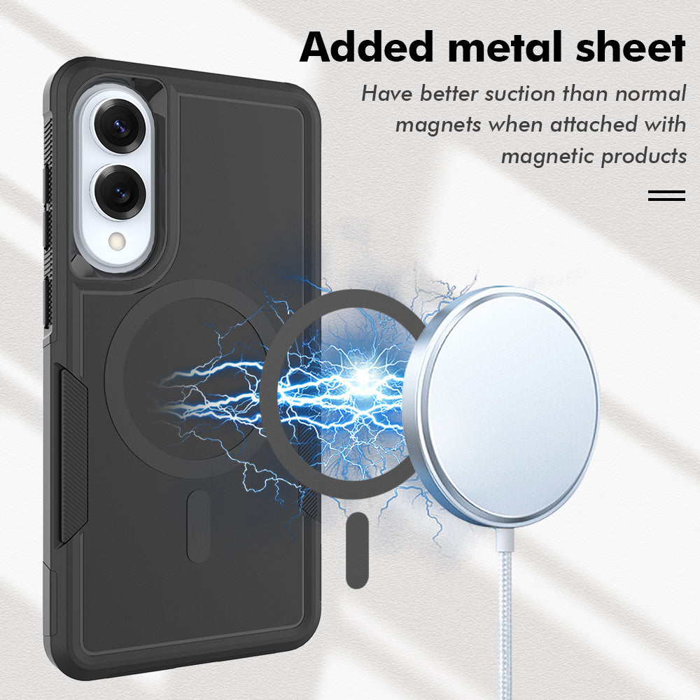 For Samsung Galaxy S25 Edge Magnetic Case Dual Layer PC TPU Shockproof Phone Cover