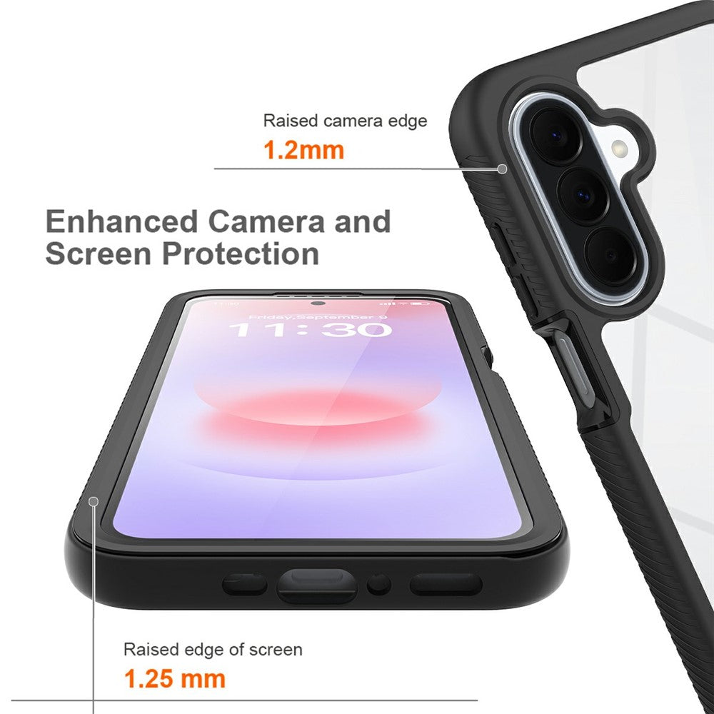 Til Samsung Galaxy A27 5G Klart Cover PC + TPU Telefon Bagcover med PET Skærmfilm