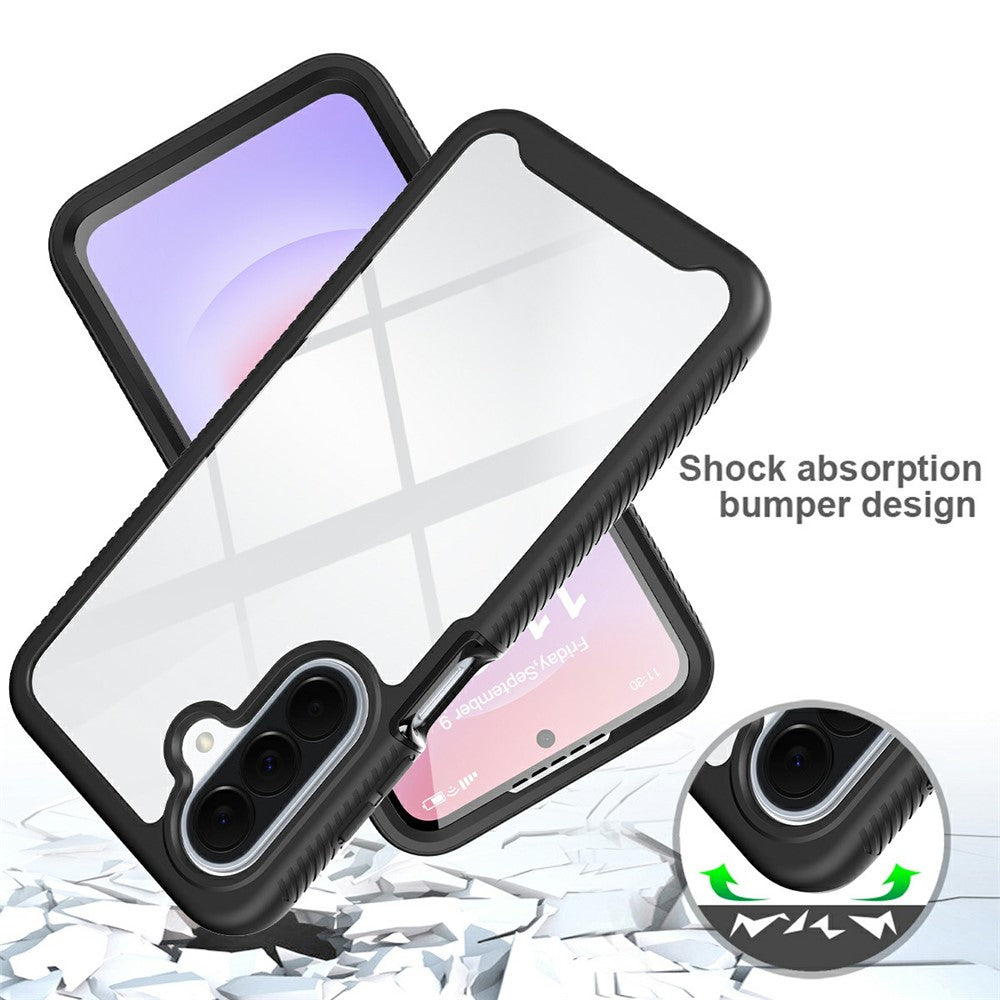 Til Samsung Galaxy A27 5G Klart Cover PC + TPU Telefon Bagcover med PET Skærmfilm