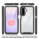 Til Samsung Galaxy A27 5G Klart Cover PC + TPU Telefon Bagcover med PET Skærmfilm