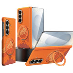 SULADA for Samsung Galaxy Z Fold8 Ultra Magnetic Case 360° Rotating Ring Kickstand Golden Mountain Pattern PC Slim Phone Cover