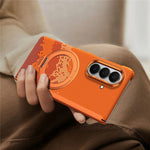 SULADA for Samsung Galaxy Z Fold8 Ultra Magnetic Case 360° Rotating Ring Kickstand Golden Mountain Pattern PC Slim Phone Cover