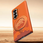 SULADA for Samsung Galaxy Z Fold8 Ultra Magnetic Case 360° Rotating Ring Kickstand Golden Mountain Pattern PC Slim Phone Cover