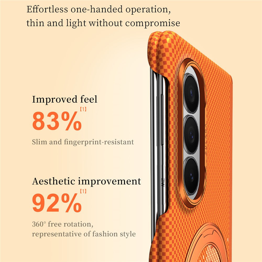 SULADA for Samsung Galaxy Z Fold8 Ultra Magnetic Case 360° Rotating Ring Kickstand Golden Mountain Pattern PC Slim Phone Cover
