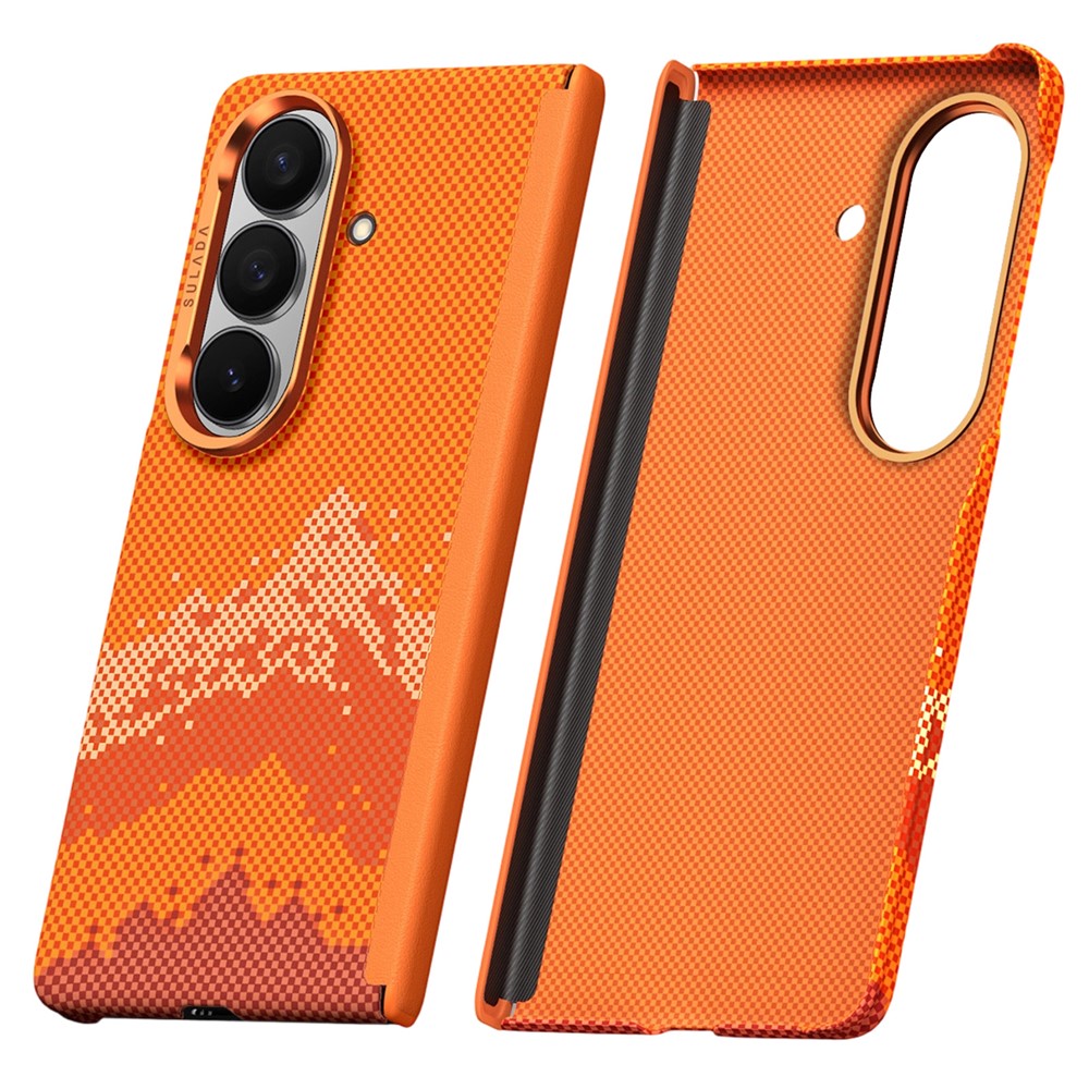 SULADA for Samsung	Galaxy Z Fold7 5G Case Golden Mountain Pattern Skin-Feel Hard PC Slim Phone Cover