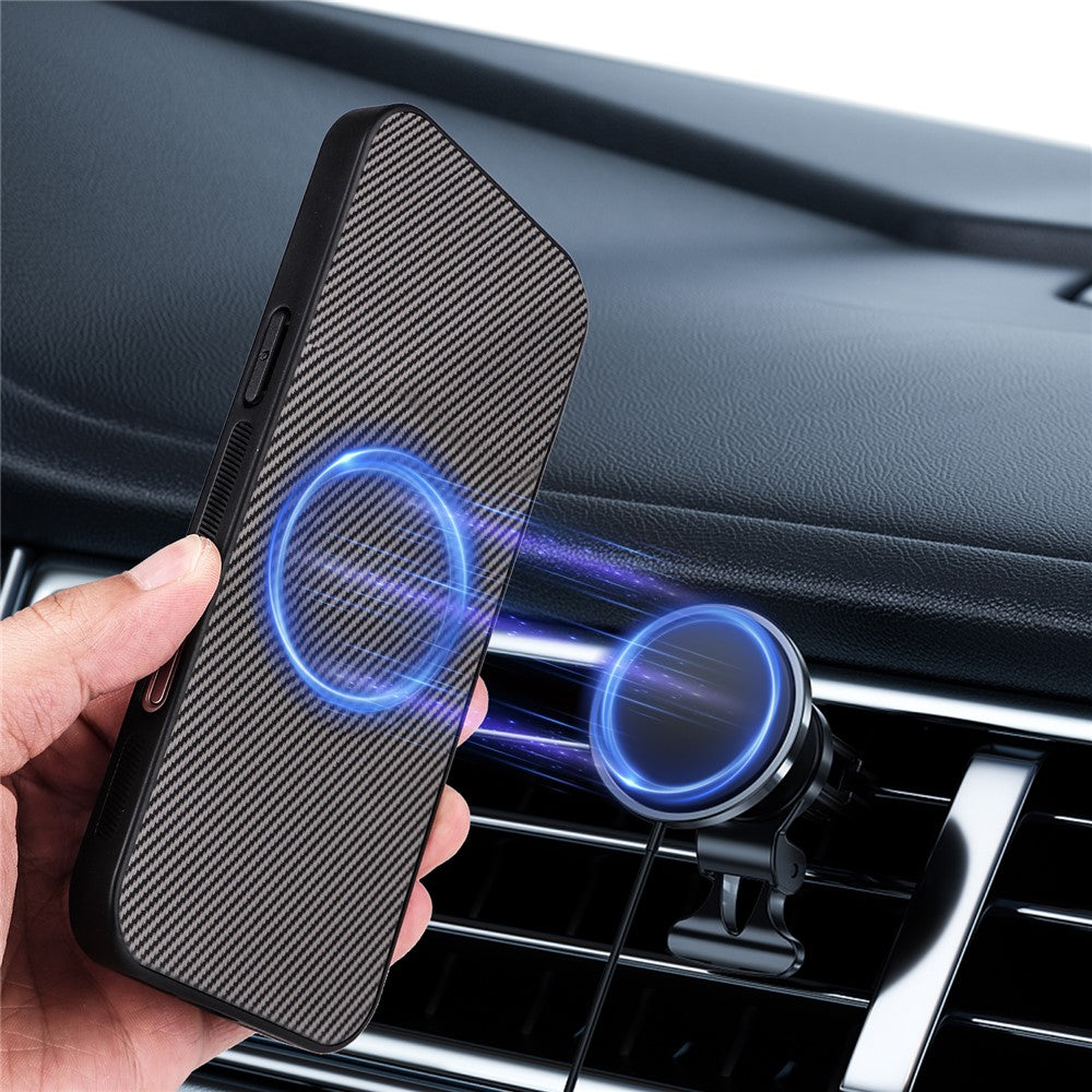 For Realme C100 4G Case Carbon Fiber Texture Leather Coated TPU PC Phone Cover with Metal Ring for Magnetic Car Mount