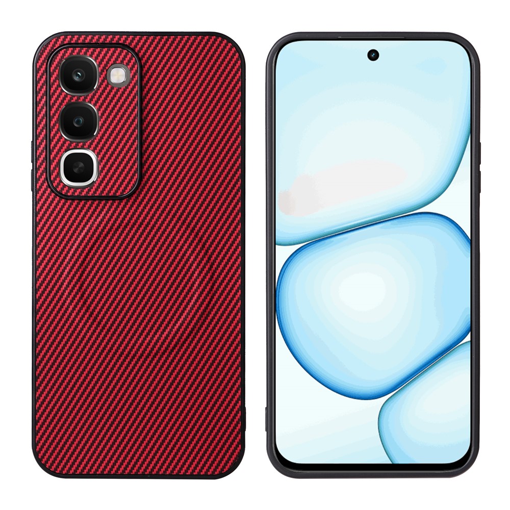 For Realme C100 4G Case Carbon Fiber Texture Leather Coated TPU PC Phone Cover with Metal Ring for Magnetic Car Mount