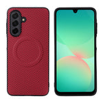 For Samsung Galaxy A16 4G / A16 5G Case Carbon Fiber Texture Leather Coated TPU PC Phone Cover with Metal Ring for Magnetic Car Mount