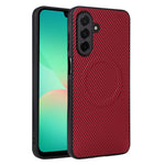 Til Samsung Galaxy A26 5G Cover Karbonfibertekstur Læderbelagt TPU PC Telefoncover med metalring til magnetisk bilholder