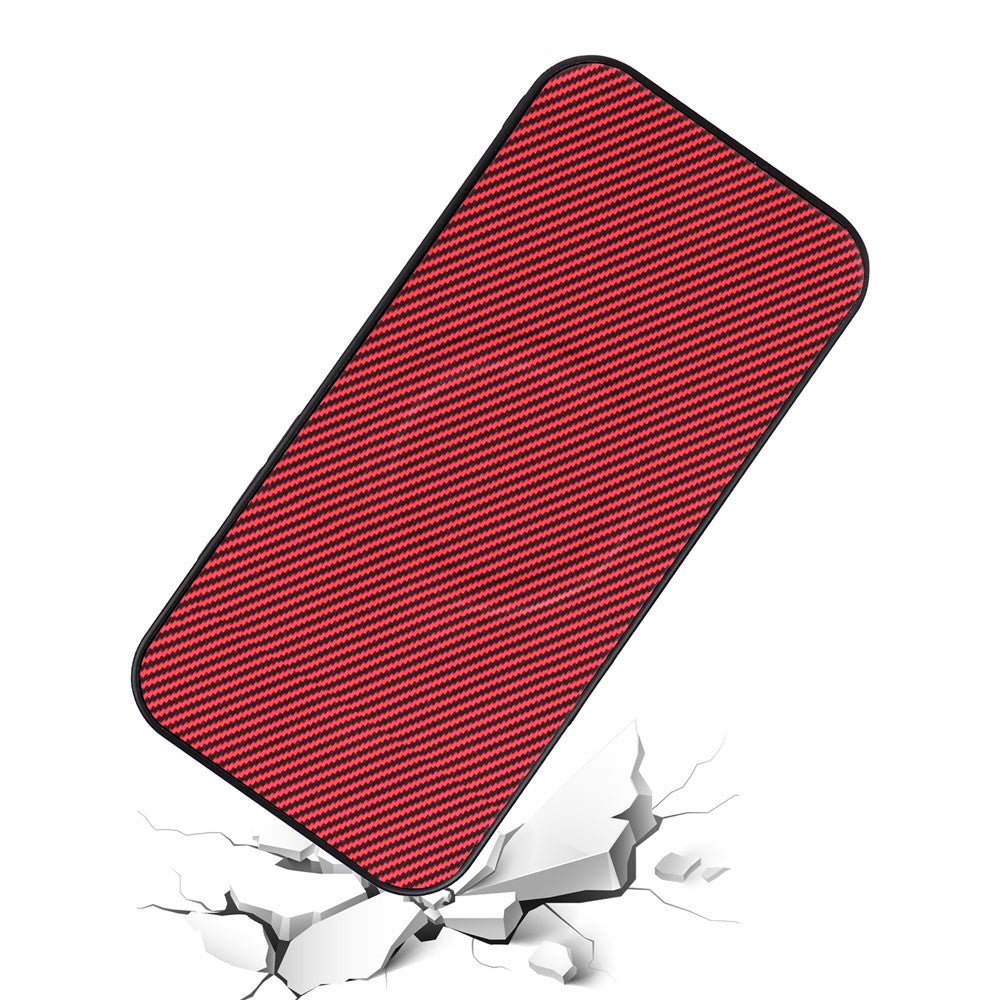 Til Samsung Galaxy A26 5G Cover Karbonfibertekstur Læderbelagt TPU PC Telefoncover med metalring til magnetisk bilholder
