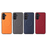 Til Samsung Galaxy A26 5G Cover Karbonfibertekstur Læderbelagt TPU PC Telefoncover med metalring til magnetisk bilholder