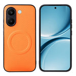 For Xiaomi Redmi Turbo 5 5G  /  Poco X8 Pro 5G Case Carbon Fiber Texture Leather Coated TPU PC Phone Cover with Metal Ring for Magnetic Car Mount