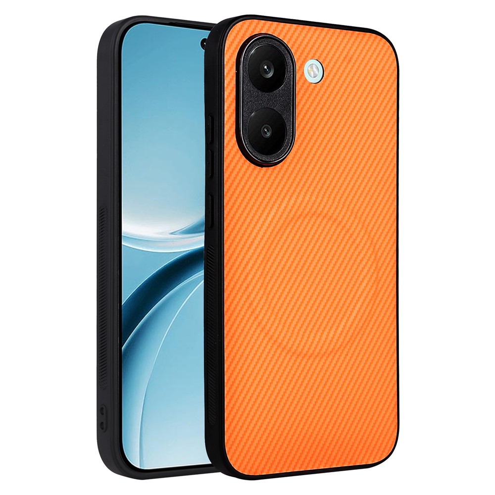 For Xiaomi Redmi Turbo 5 5G  /  Poco X8 Pro 5G Case Carbon Fiber Texture Leather Coated TPU PC Phone Cover with Metal Ring for Magnetic Car Mount