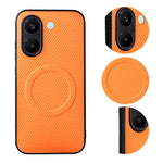 For Xiaomi Redmi Turbo 5 5G  /  Poco X8 Pro 5G Case Carbon Fiber Texture Leather Coated TPU PC Phone Cover with Metal Ring for Magnetic Car Mount