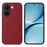 For Xiaomi Redmi Turbo 5 5G  /  Poco X8 Pro 5G Case Carbon Fiber Texture Leather Coated TPU PC Phone Cover with Metal Ring for Magnetic Car Mount