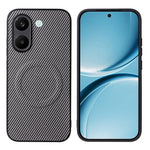 For Xiaomi Redmi Turbo 5 5G  /  Poco X8 Pro 5G Case Carbon Fiber Texture Leather Coated TPU PC Phone Cover with Metal Ring for Magnetic Car Mount