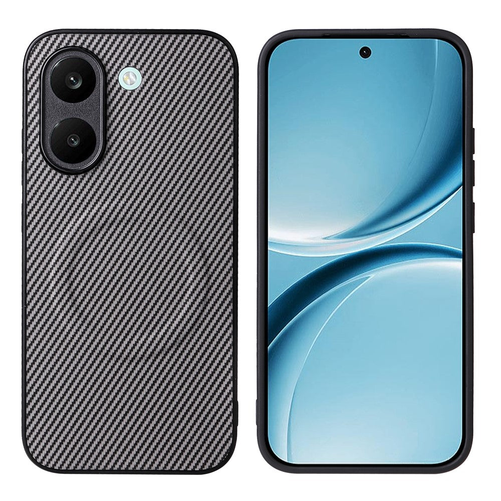 For Xiaomi Redmi Turbo 5 5G  /  Poco X8 Pro 5G Case Carbon Fiber Texture Leather Coated TPU PC Phone Cover with Metal Ring for Magnetic Car Mount