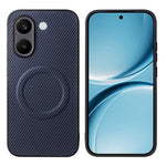 For Xiaomi Redmi Turbo 5 5G  /  Poco X8 Pro 5G Case Carbon Fiber Texture Leather Coated TPU PC Phone Cover with Metal Ring for Magnetic Car Mount