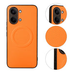 Xiaomi Poco X8 Pro Max 5G / Redmi Turbo 5 Max 5G-skal med kolfiberstruktur, läderbeläggning, TPU PC-mobilskal med metallring för magnetiskt bilfäste