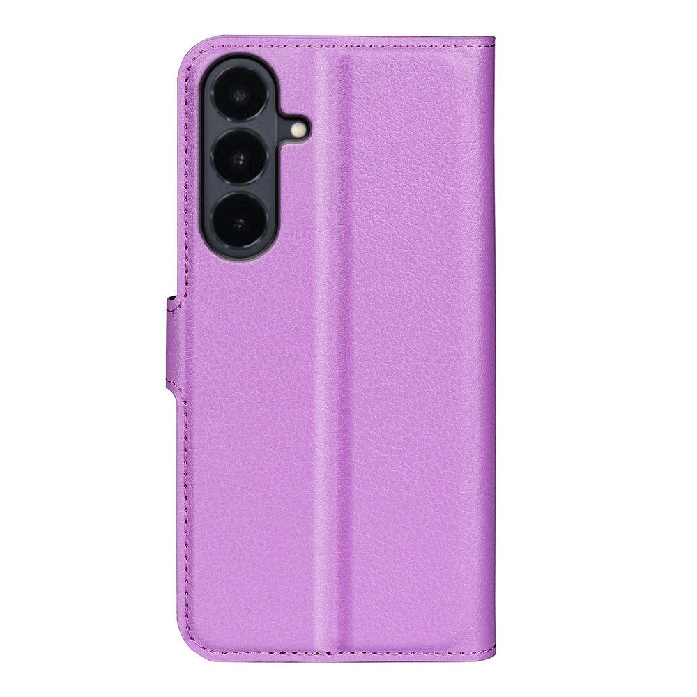 Til Samsung Galaxy S26 FE Coverpung Stativ Litchi Tekstur Stødsikkert Læder Telefoncover