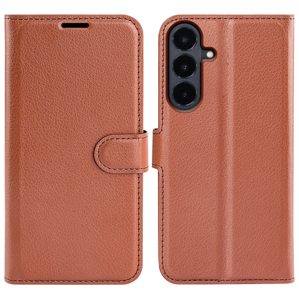Samsung Galaxy S26 FE-skal Plånboksfodral Litchy Texture Stötsäkert Läderfodral
