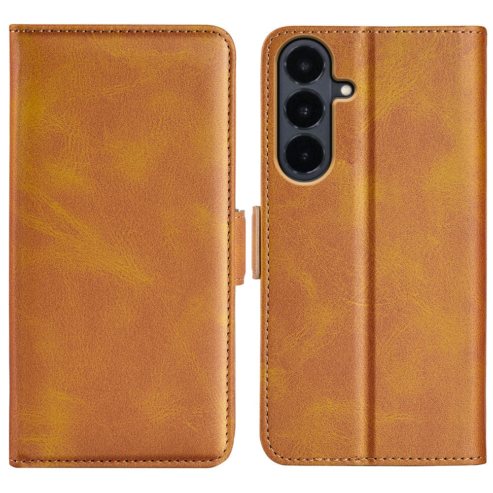 For Samsung Galaxy S26 FE Case Calf Texture Leather Wallet Phone Cover