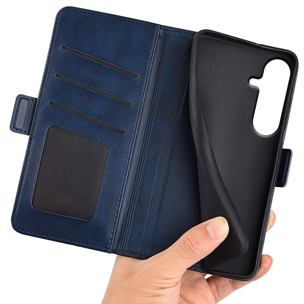 Til Samsung Galaxy S26 FE Cover Kalvetekstur Læder Pung Telefoncover