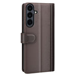 Til Samsung Galaxy S26 FE Cover i ægte splittet læder med pungstativ