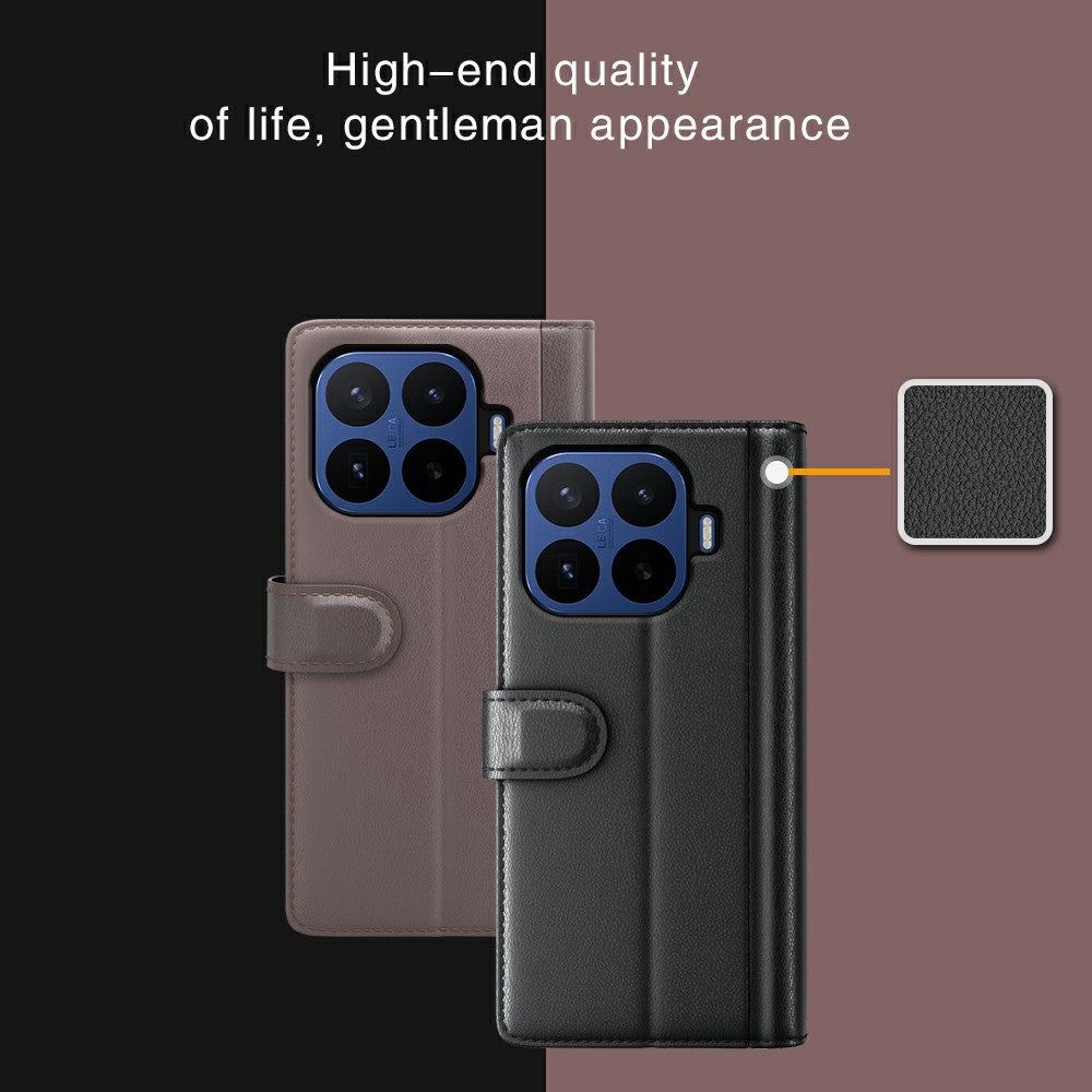 For Xiaomi 17T Pro Case Genuine Split Leather Phone Cover with Wallet Stand