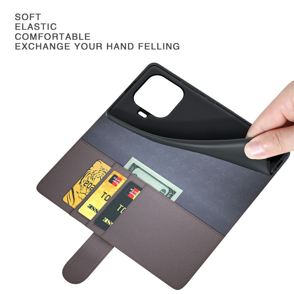 For Xiaomi 17T Pro Case Genuine Split Leather Phone Cover with Wallet Stand
