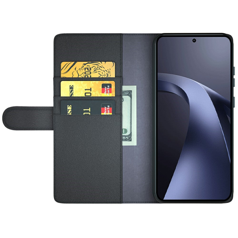For Xiaomi 17T Pro Case Genuine Split Leather Phone Cover with Wallet Stand