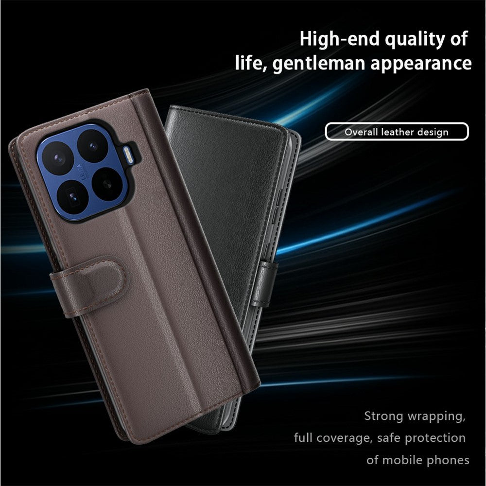 For Xiaomi 17T Pro Case Genuine Split Leather Phone Cover with Wallet Stand