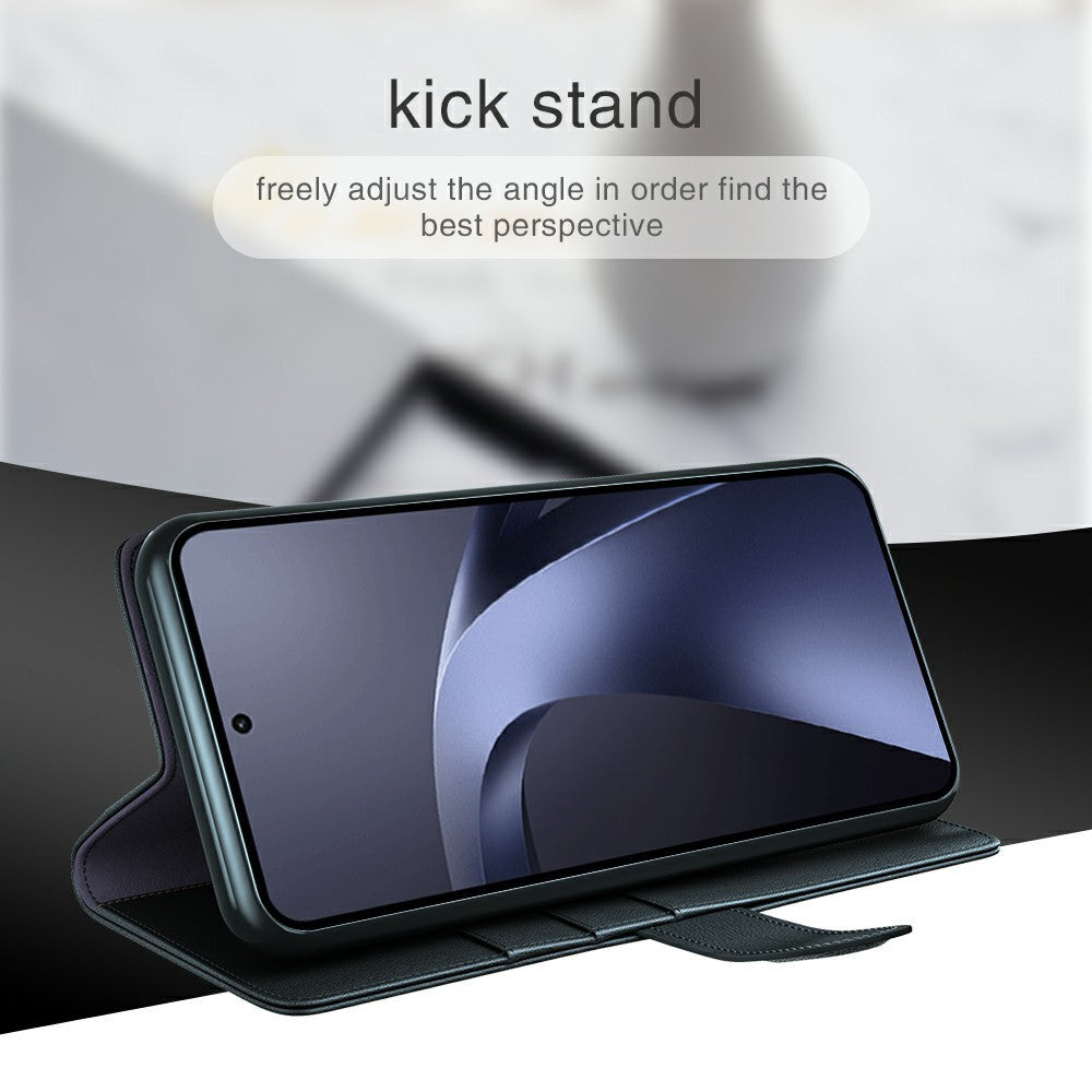 For Xiaomi 17T Pro Case Genuine Split Leather Phone Cover with Wallet Stand