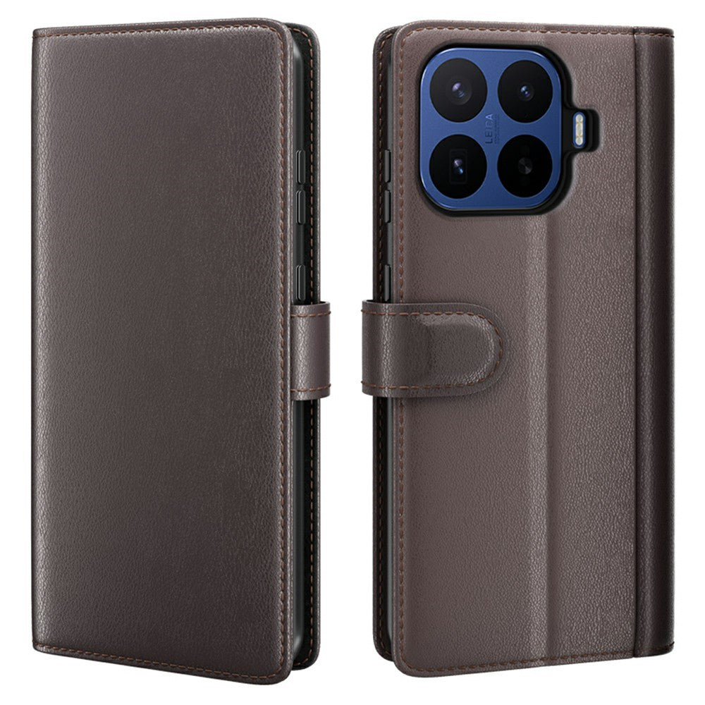 For Xiaomi 17T Pro Case Genuine Split Leather Phone Cover with Wallet Stand