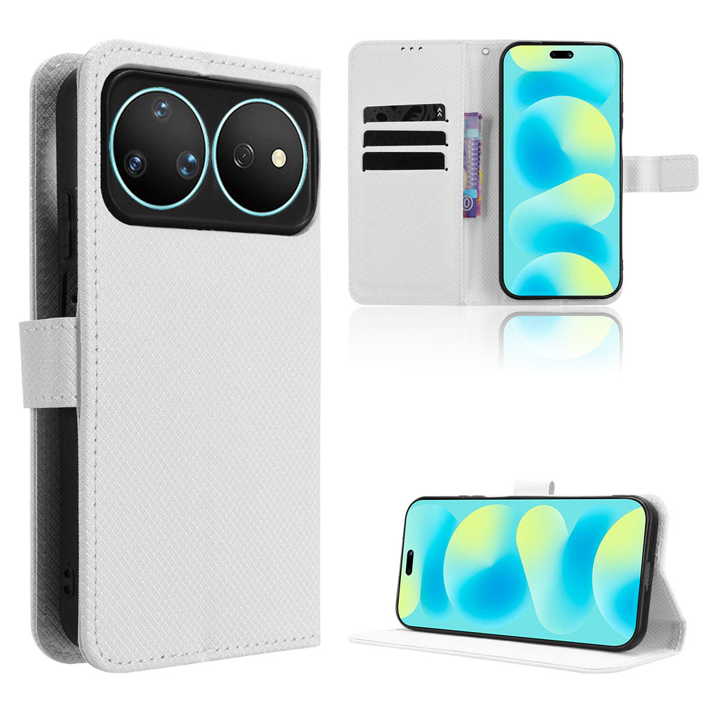 For Huawei nova 16 Pro 5G / Huawei nova 16 Ultra 5G Leather Wallet Case with Strap Diamond Texture Phone Cover