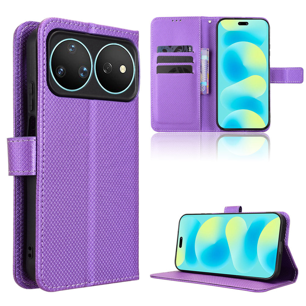 For Huawei nova 16 Pro 5G / Huawei nova 16 Ultra 5G Leather Wallet Case with Strap Diamond Texture Phone Cover
