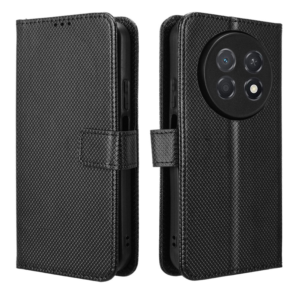 For Huawei Enjoy 90 Pro Max / Huawei nova 15 Max Leather Wallet Case with Strap Diamond Texture Phone Cover