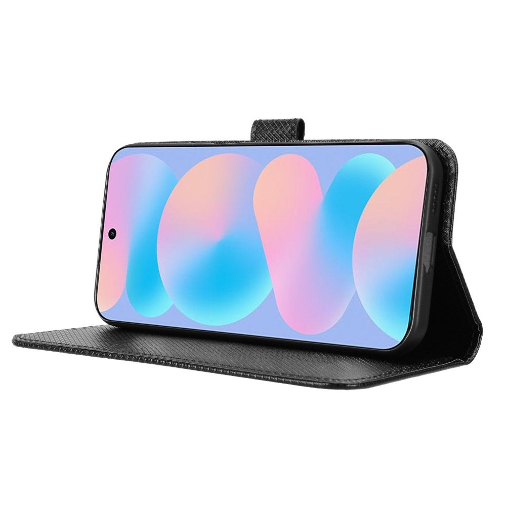 Huawei nova 16s 5G / 16 5G Läderplånboksfodral med rem Diamantstruktur mobilskal