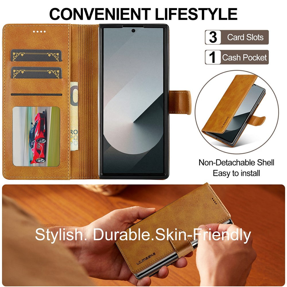 LC.IMEEKE til Samsung Galaxy Z Fold8 Ultra Cover Pung Kalvetekstur Læder Telefoncover