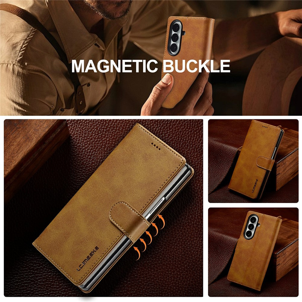 LC.IMEEKE til Samsung Galaxy Z Fold8 Ultra Cover Pung Kalvetekstur Læder Telefoncover