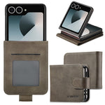 LC.IMEEKE for Samsung Galaxy Z Flip8 Case Calf Texture PU Leather Phone Cover