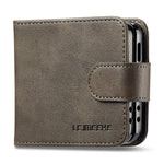 LC.IMEEKE for Samsung Galaxy Z Flip8 Case Calf Texture PU Leather Phone Cover