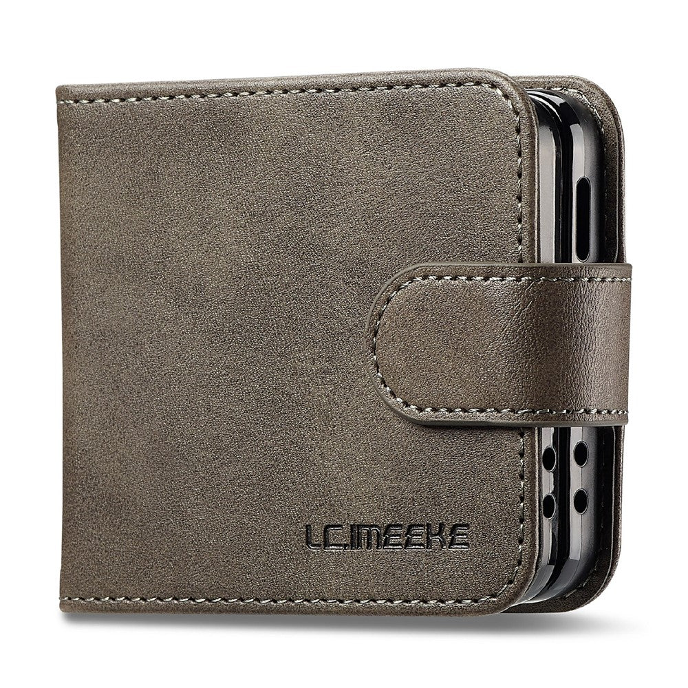 LC.IMEEKE for Samsung Galaxy Z Flip8 Case Calf Texture PU Leather Phone Cover