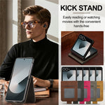 LC.IMEEKE for Samsung Galaxy Z Flip8 Case Calf Texture PU Leather Phone Cover