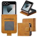 LC.IMEEKE for Samsung Galaxy Z Flip8 Case Calf Texture PU Leather Phone Cover