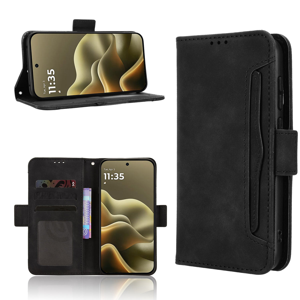 Til Motorola Edge (2026) Læder Etui Telefonpung Cover med Flere Kortlommer