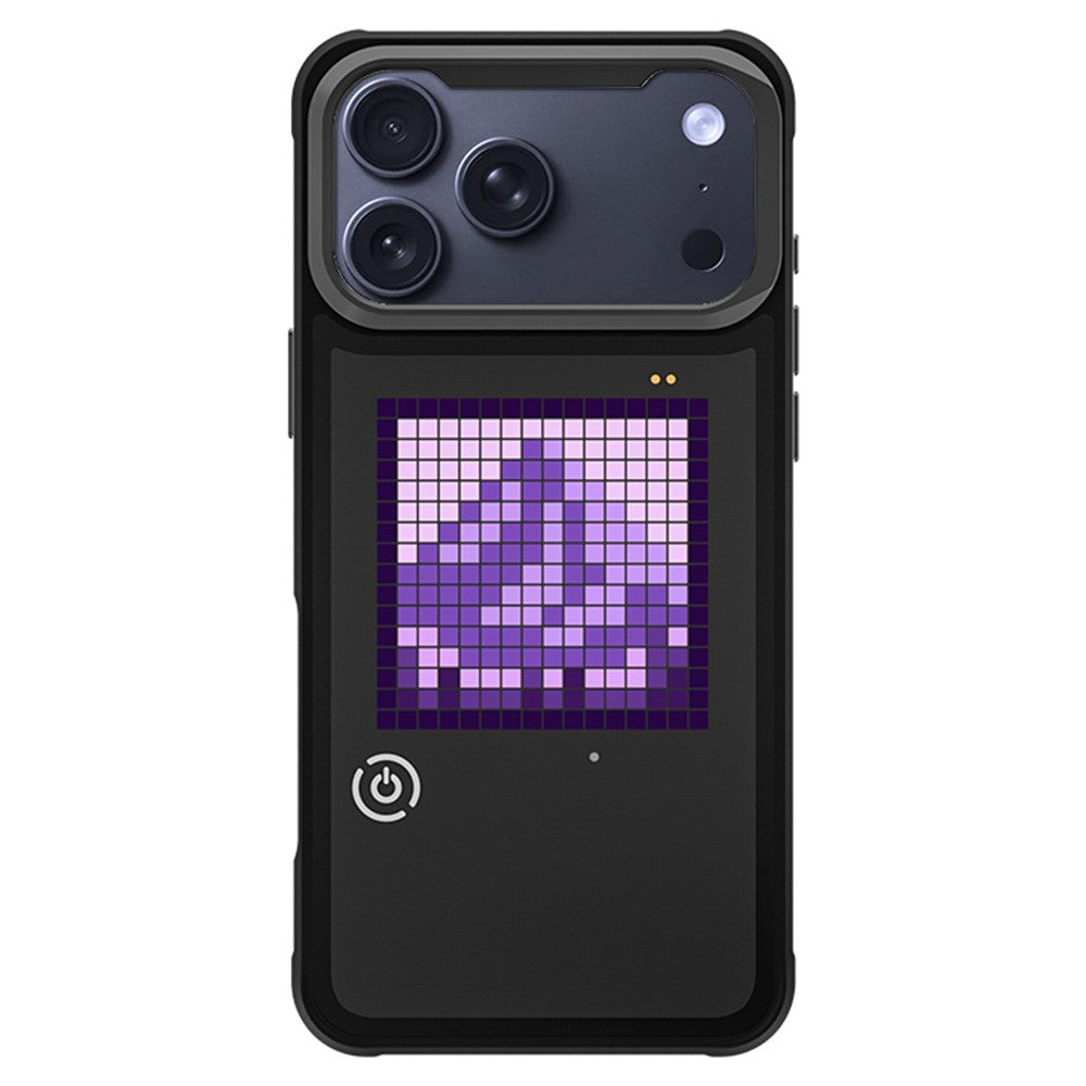 Til iPhone 17 Pro Max Tilpasseligt LED Pixel Display Telefoncover med 16x16 Skærm Musik Rytme Synkronisering PC+TPU Cover