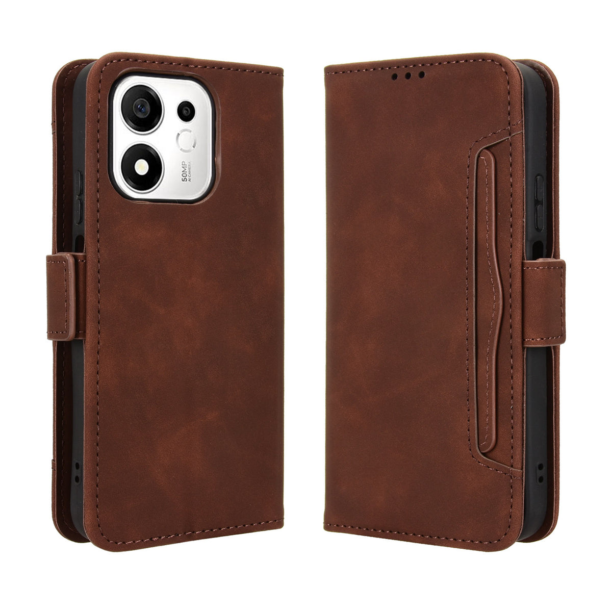 For Honor 600 Smart 5G / X7e Plus 5G Leather Case Phone Wallet Cover with Multiple Card Slots